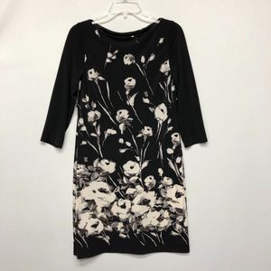 Chaps Women 3/4 Sleeve Floral Polyester Blend Dress Size Medium M108 -2